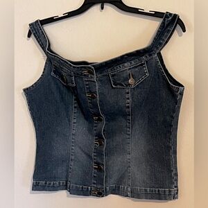 Vintage Y2K No Boundaries Denim off the shoulder top